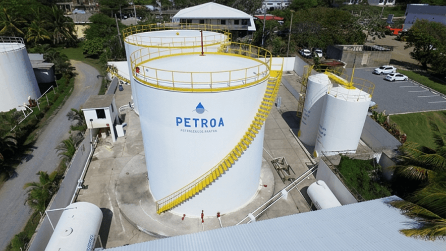 Industrial fuel terminal aerial view